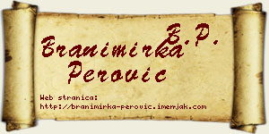 Branimirka Perović vizit kartica